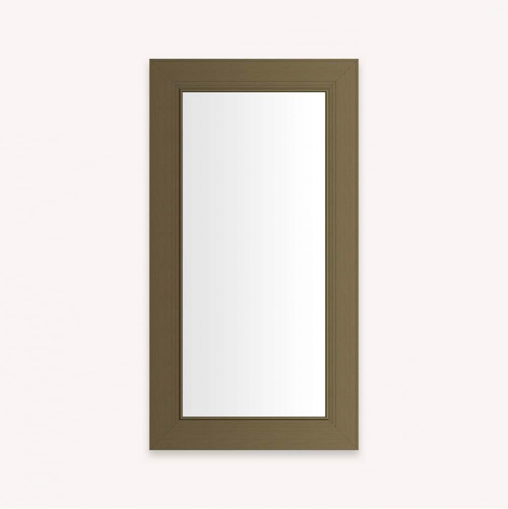 DC FRAMED WALL MIRROR, ME, 16X30, VN BRASS