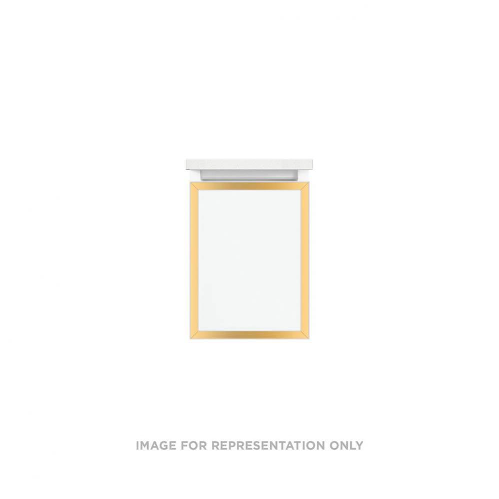 Profiles Framed Vanity, 12'' x 15'' x 18'', White, Matte Gold Frame,