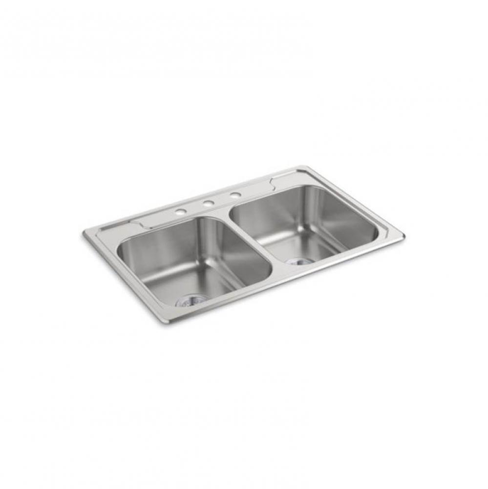 Middleton 33X22X7 Dbl Equal Sink