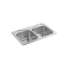 Sterling Plumbing 11850-3-NA - Southhaven® Top-Mount Double-Equal Sink, 33'' x 22'' x 8-1/2''