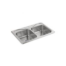 Sterling Plumbing 11400-3-NA - Southhaven® Top-Mount Double-Equal Kitchen Sink, 33'' x 22'' x 6-1/2&apos