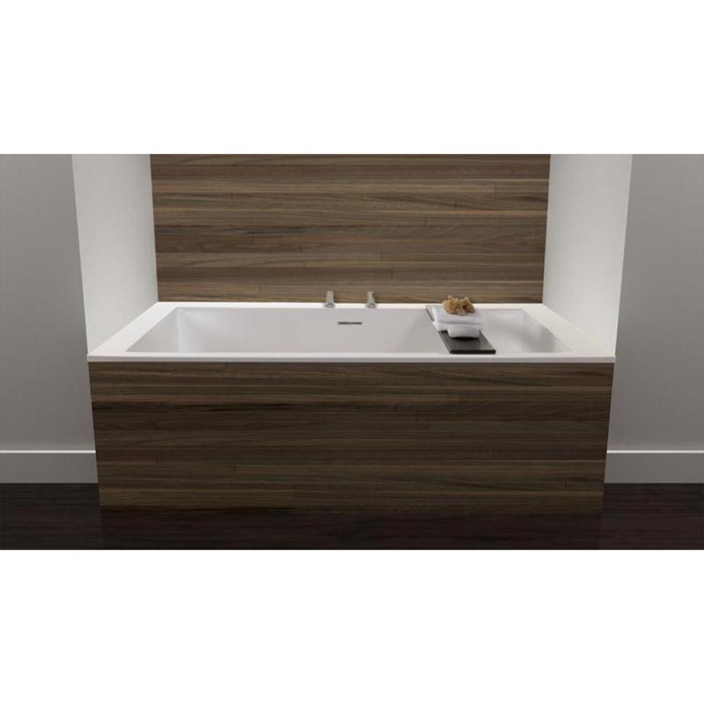 Cube Bath 60 X 30 X 24 - 2 Walls - Built In Nt O/F & Sb Drain - Copper Con - White Matte