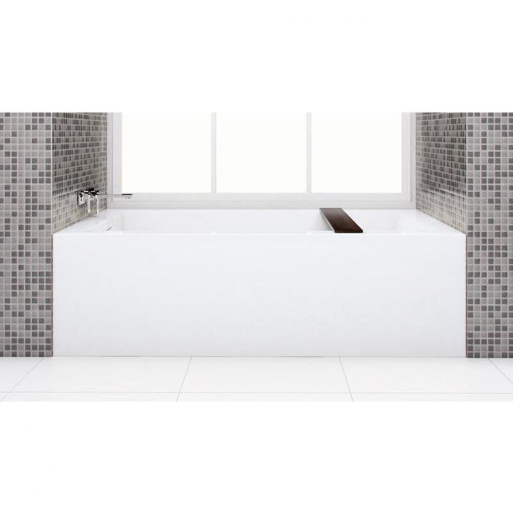 Cube Bath 66 X 32 X 19.75 - Fs - Built In Nt O/F & Sb Drain - Copper Conn - White Matt