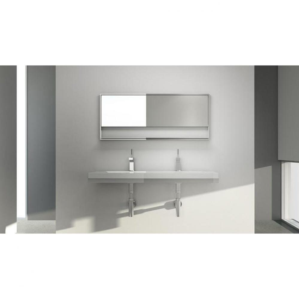 Decorative Trim And Bracket System For 60 Inch Lavatory - Stainless Steel Mirror Finish