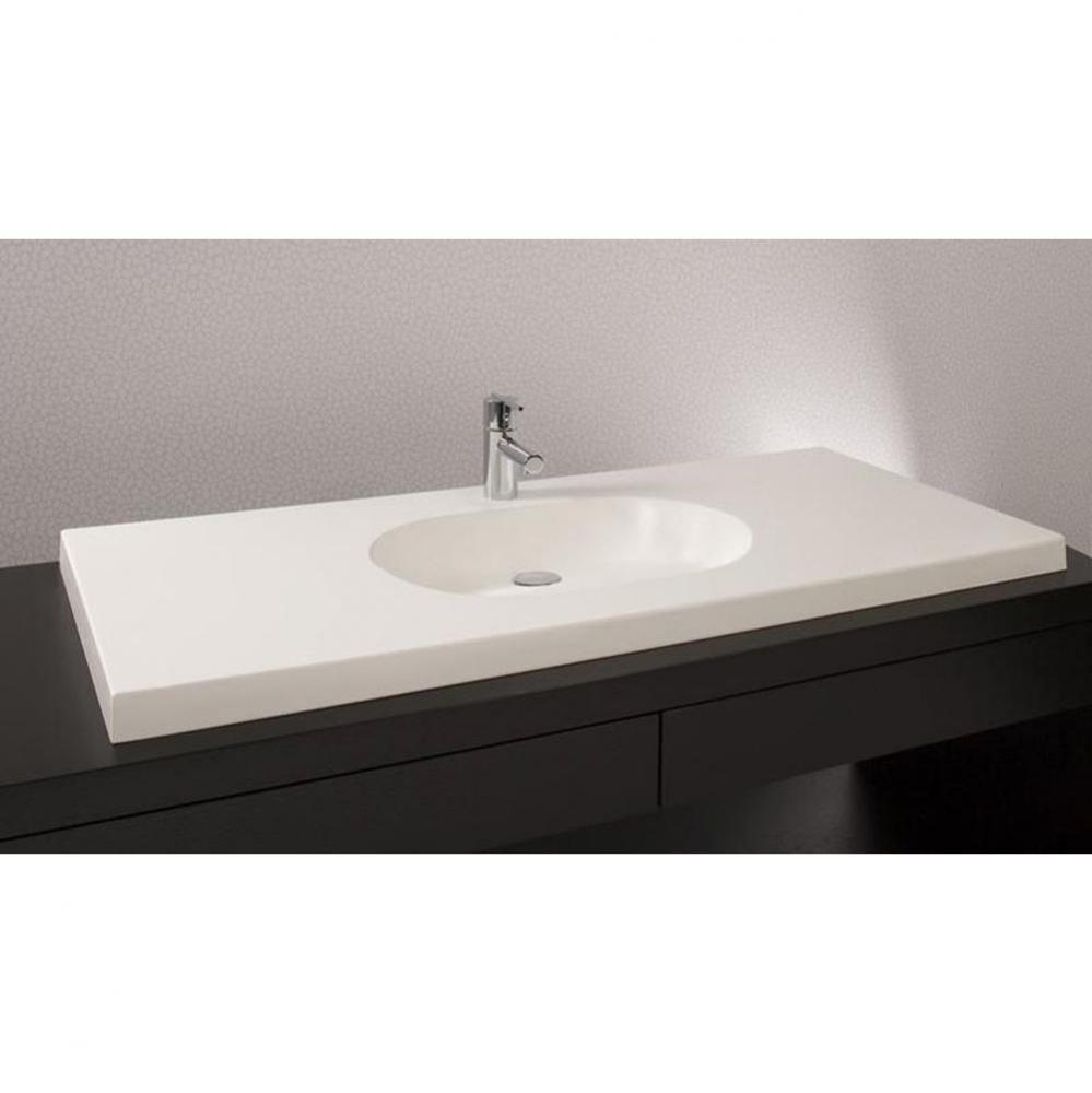 Lav - Ove - 48 X 22 X 2 - Center - 1 Hole - White Matte