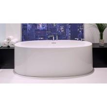 Wet Style BOV0301-SB-GA - OVE BATH 72 X 36 X 22 - FS - BUILT IN SB O/F and DRAIN - WHITE TRUE HIGH GLOSS