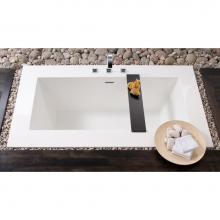 Wet Style BC0506-PC-MA - Cube Bath 72 X 40 X 24 - 3 Walls - Built In Pc O/F & Drain - White Matte