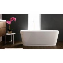 Wet Style BST01-MB-MA - Straight Bath 58 15/16 X 27 15/16 X 21 1/16 - Fs - Mb Drain & O/F - White Matte