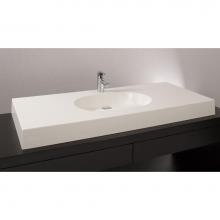 Wet Style VOV48C-1-MA - Lav - Ove - 48 X 22 X 4 - Center - 1 Hole - White Matte