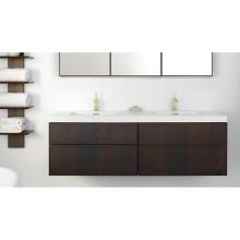 Wet Style FRL30WM-31 - Furniture Frame Linea - Vanity Wall-Mount 30 X 22 - 2 Drawers, Horse Shoe Drawers - Oak Black