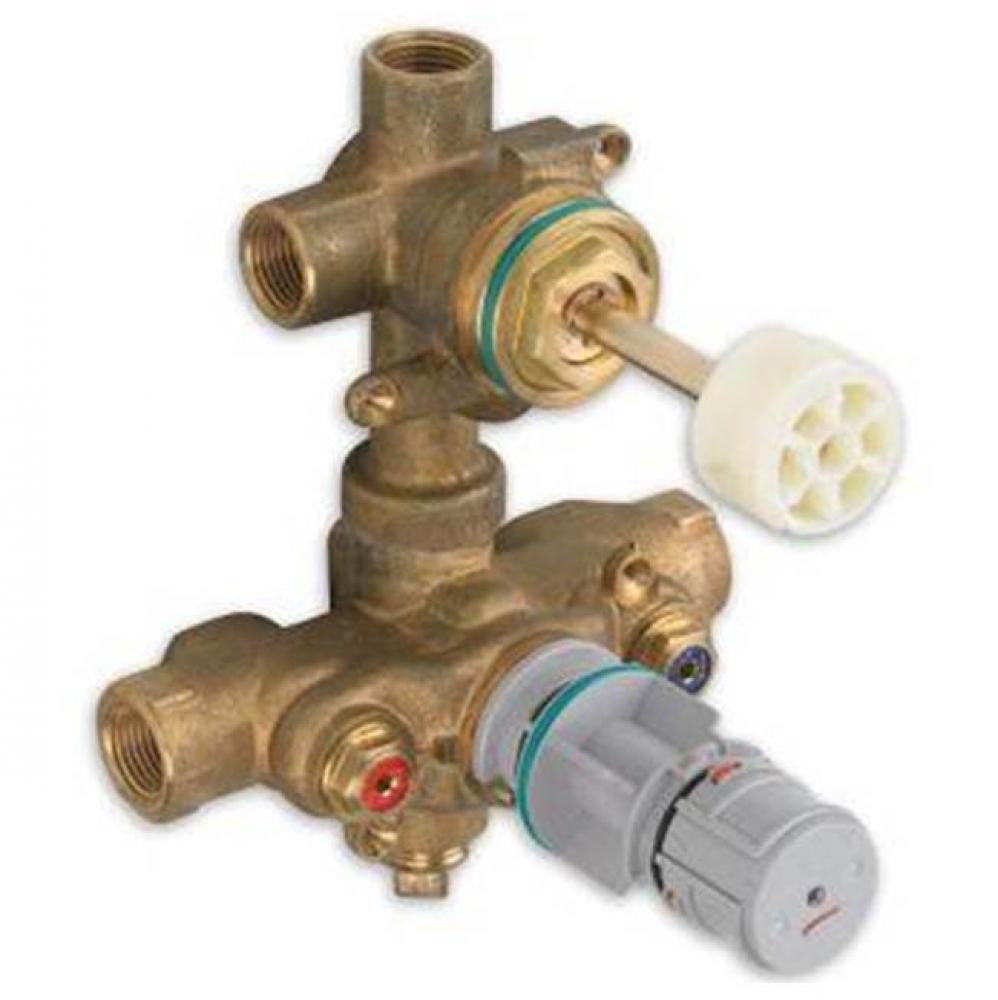 2-Hdl Thermo Rgh Valve W/3Way Div-Shared