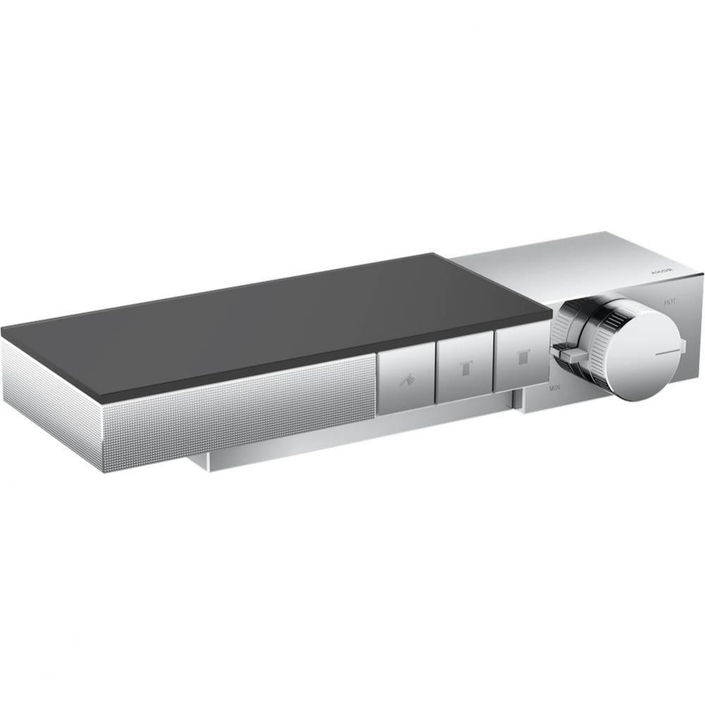 AXOR Edge Thermostatic Trim for Exposed Installation for 3 Functions - Diamond Cut in Chrome