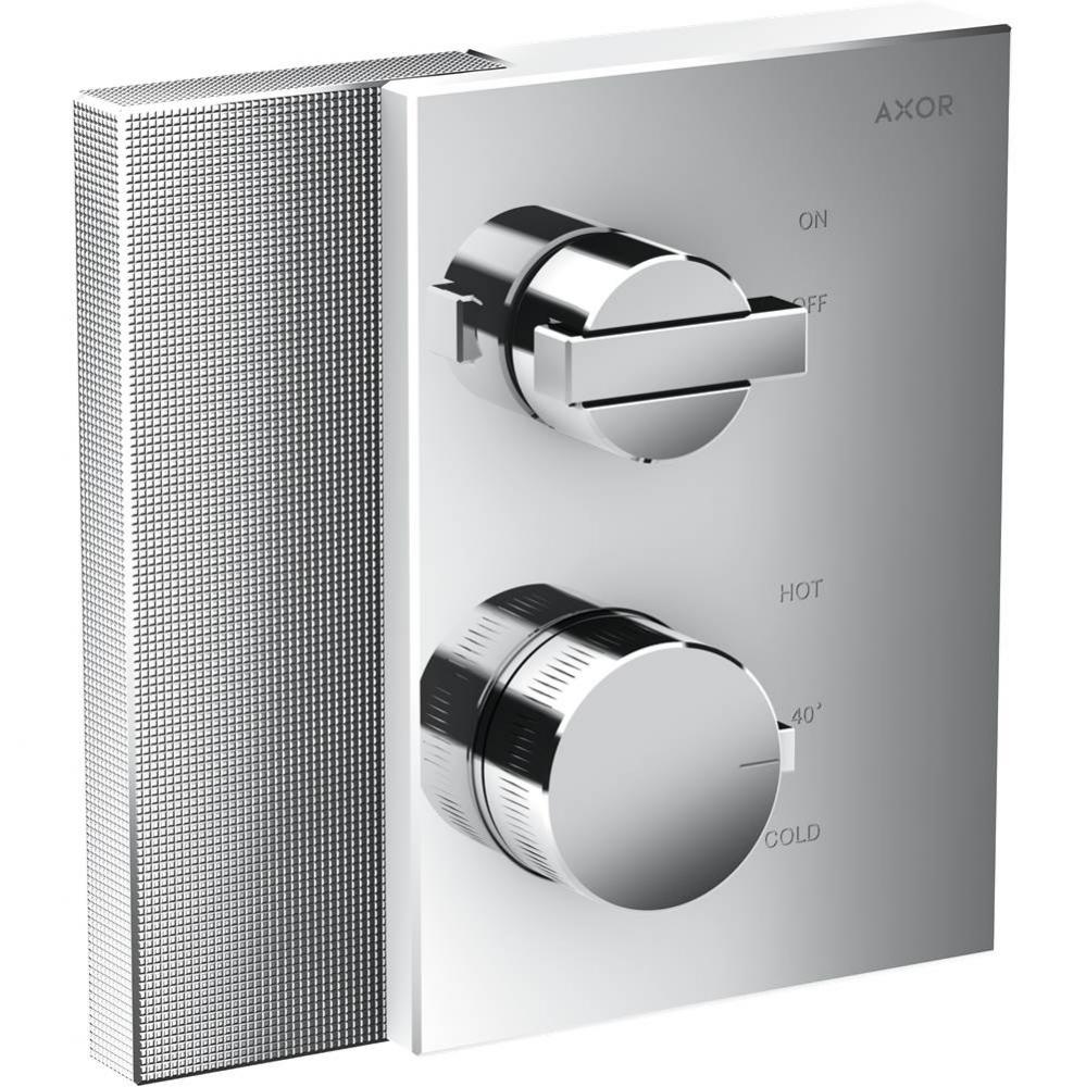 AXOR Edge Thermostatic Trim with Volume Control - Diamond Cut in Chrome