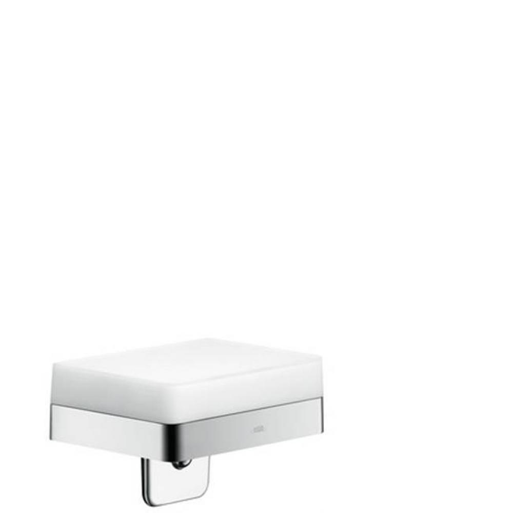 AXOR Universal SoftSquare Soap Dispenser with Shelf in Chrome