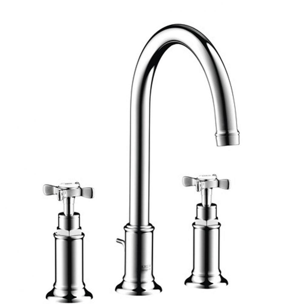 AXOR Montreux Widespread Faucet 180 with Cross Handles and Pop-Up Drain, 1.2 GPM in Chrome