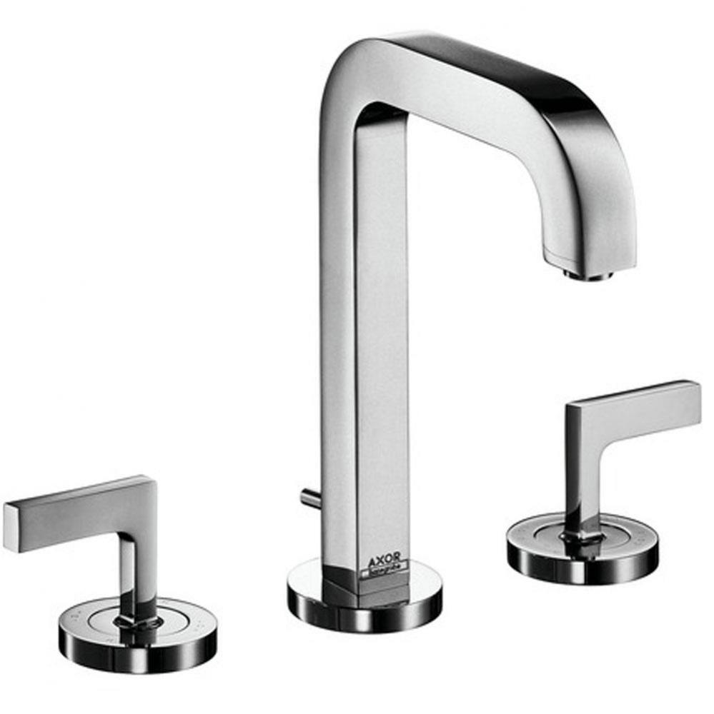 AXOR Citterio Widespread Faucet 170 with Lever Handles and Pop-Up Drain, 1.2 GPM in Chrome