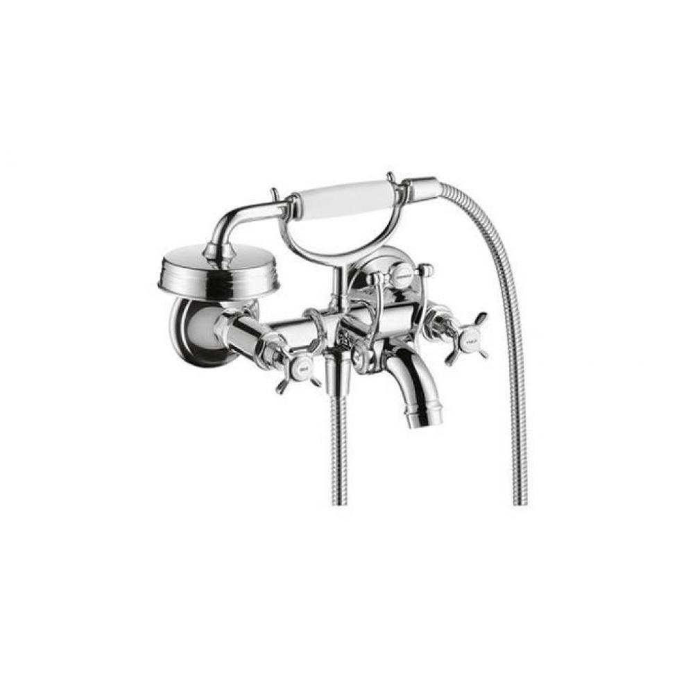 AXOR Montreux 2-Handle Wall-Mounted Tub Filler with Cross Handles and 1.8 GPM Handshower in Chrome