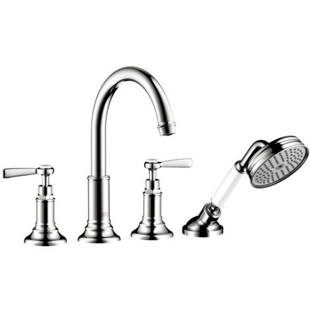 AXOR Montreux 4-Hole Roman Tub Set Trim with Lever Handles and 1.8 GPM Handshower in Chrome