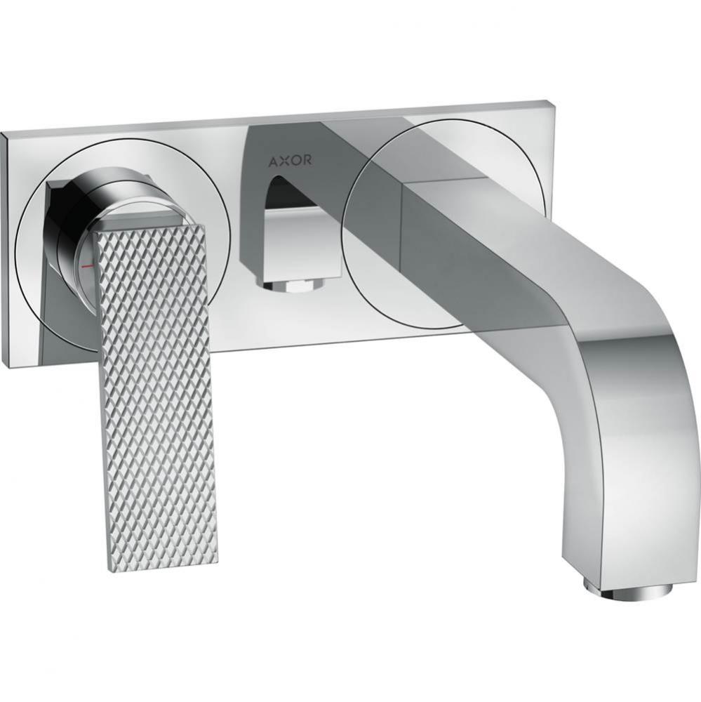 AXOR Citterio Wall-Mounted Single-Handle Faucet Trim with Base Plate- Rhombic Cut, 1.2 GPM in Chro