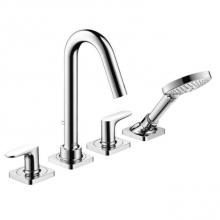 Axor 34448001 - AXOR Citterio M 4-Hole Roman Tub Set Trim with 1.75 GPM Handshower in Chrome