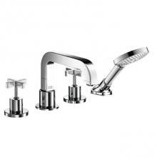 Axor 39461001 - AXOR Citterio 4-Hole Roman Tub Set Trim with Cross Handles and 1.75 GPM Handshower in Chrome