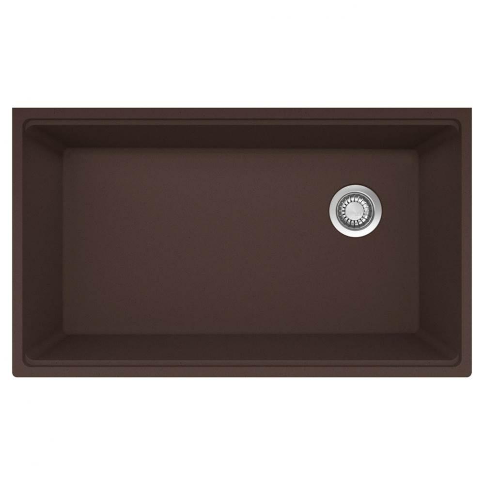 Maris Undermount 33-in x 19.31-in Granite Single Bowl Kitchen Sink in Mocha