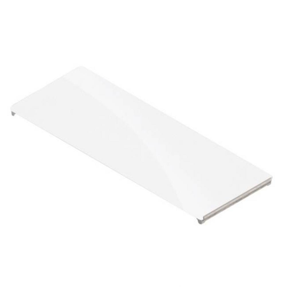 Bottom Drain White Glass Cover