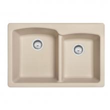 Franke EOCH33229-1 - Ellipse 33.0-in. x 22.0-in.Granite Dual Mount Double Bowl Kitchen Sink in Champagne