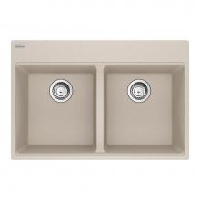 Franke MAG6201414-CHA-S - Maris Topmount 31-in x 20.88-in Granite Double Bowl Kitchen Sink in Champagne