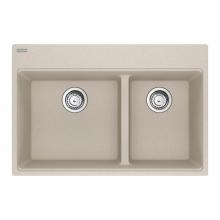 Franke MAG6601611LD-CHA-S - Maris Topmount 31-in x 20.9-in Granite Double Bowl Kitchen Sink in Champagne