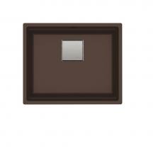 Franke PKG11020MOC - Peak 22.1-in. x 18.1-in. Granite Undermount Single Bowl Granite Kitchen Sink in Mocha