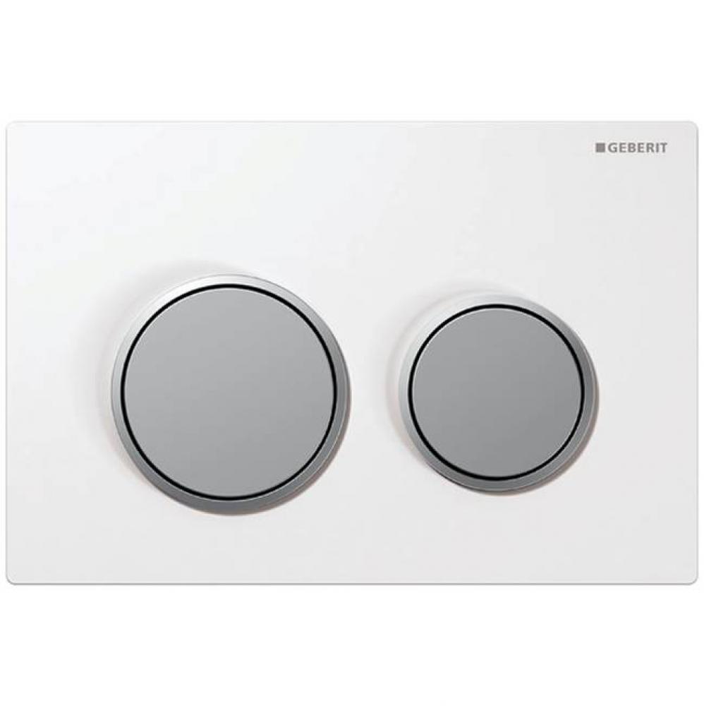 Geberit actuator plate Omega20 for dual flush: white / matt chrome / matt chrome