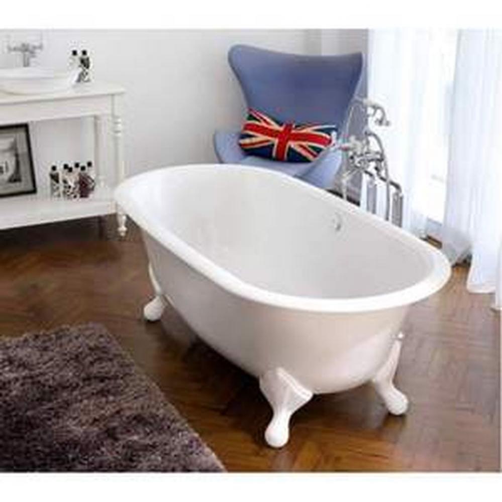 Radford freestanding tub with overflow. Brushed Nickel