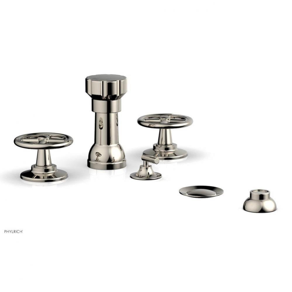 Four Hole Bidet Set Works, Cross Handle