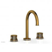 Phylrich 222-01-003X048 - Polished Brass Jolie Widespread Lavatory Faucet With Gooseneck Spout, Round Cutaway Handles, And G