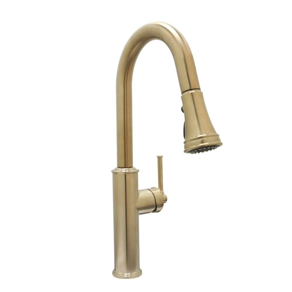 Crest Kitchen Pulldown In Satin Brass