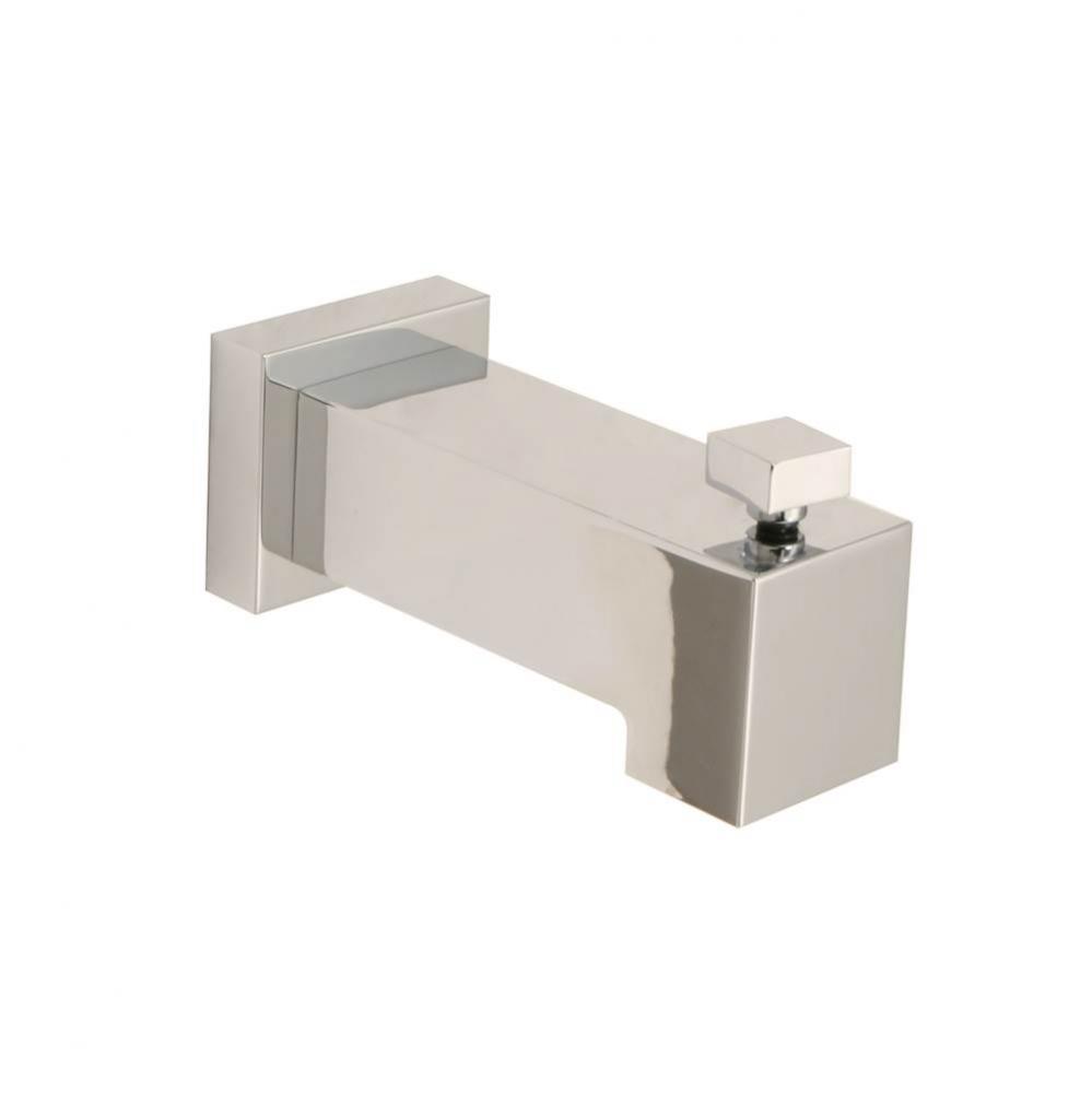 Sq Tub Spout W/ Diverter, Polished Nickel PVD