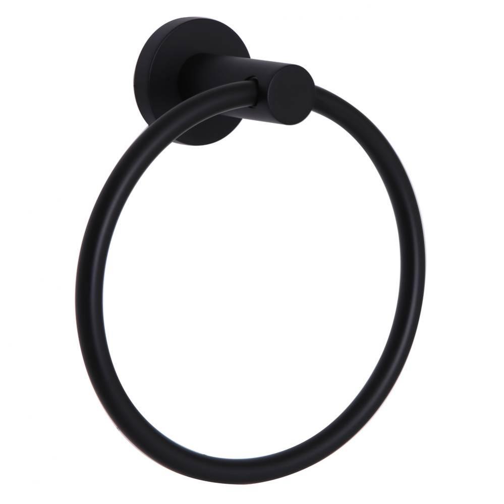 Euro Towel Ring In Pvd Matte Black Finish