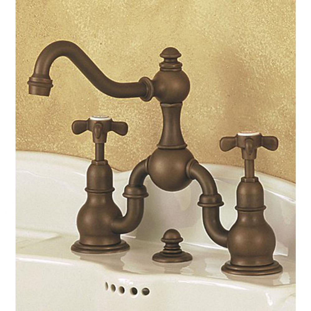 ''Royale'' 2-Hole Basin Set without Waste in Weathered Brass