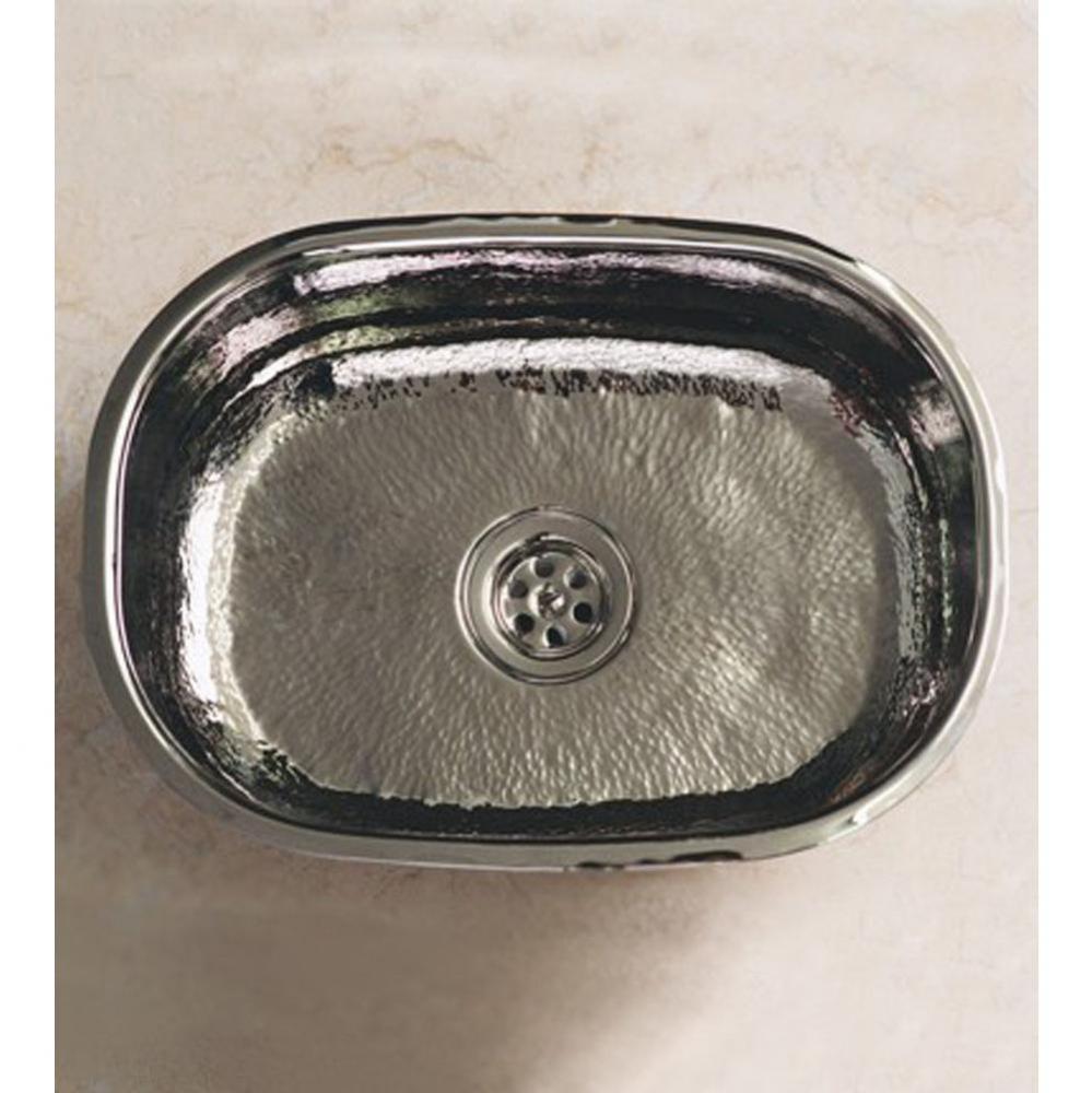 ''Seine'' Oval Bowl in Hammered Polished