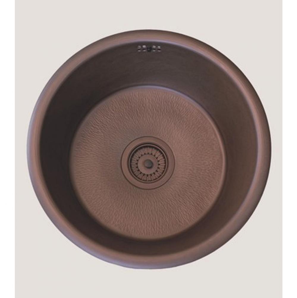 ''Saone'' Round Bowl in Hammered Weathered Copper and