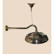 Herbeau 306655 - ''Royale'' Wall Mounted Showerhead, Arm and Flange in Polished Brass