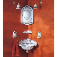 Herbeau 0102202 - ''Neptune'' Earthenware Corner Hand Basin in White, 2 Hole