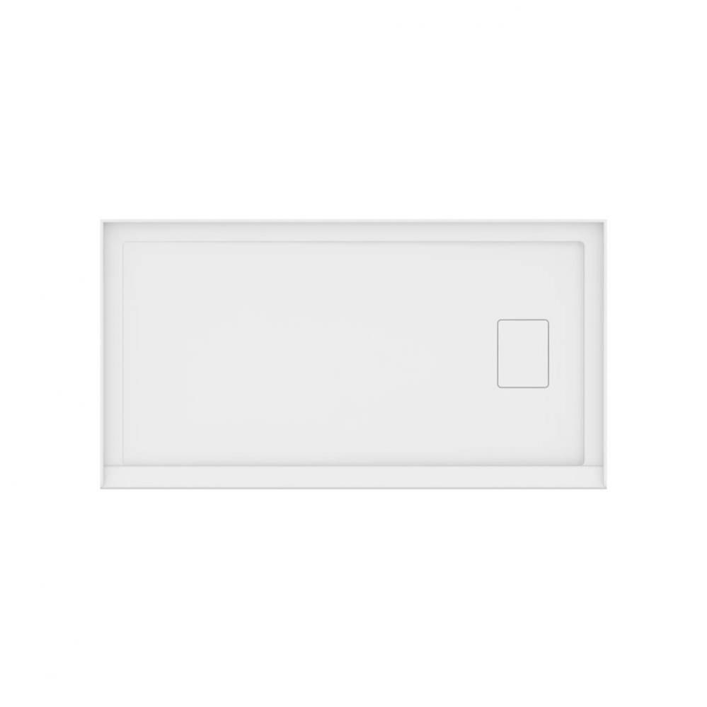 Rouge 6032 Acrylic Alcove Shower Base in White with Right Drain