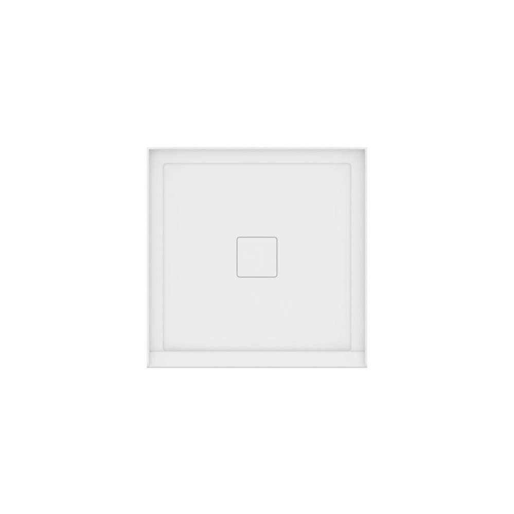 Rouge 3636 Acrylic Alcove Shower Base in White with Center Drain