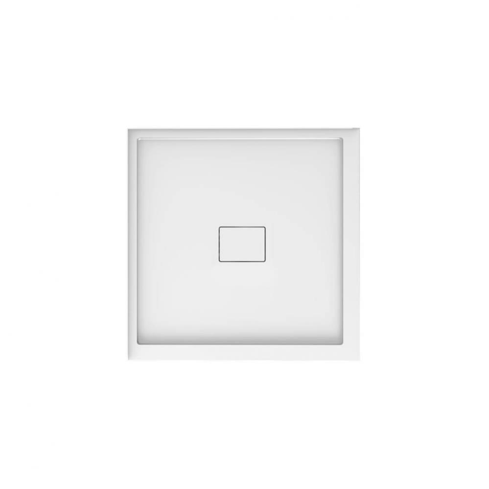 Cache 3636 Acrylic Left Corner Shower Base in White with Center Drain