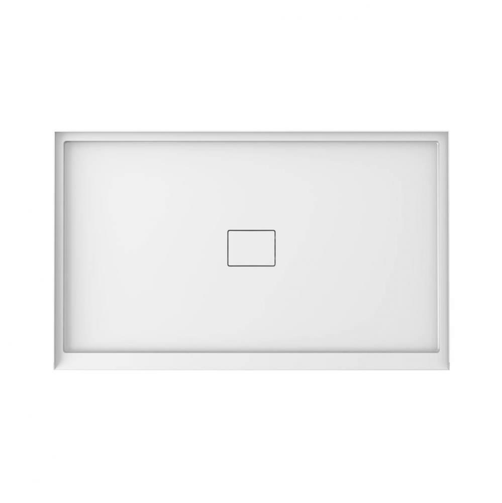 Cache 3660 Acrylic Right Corner Shower Base in White with Center Drain