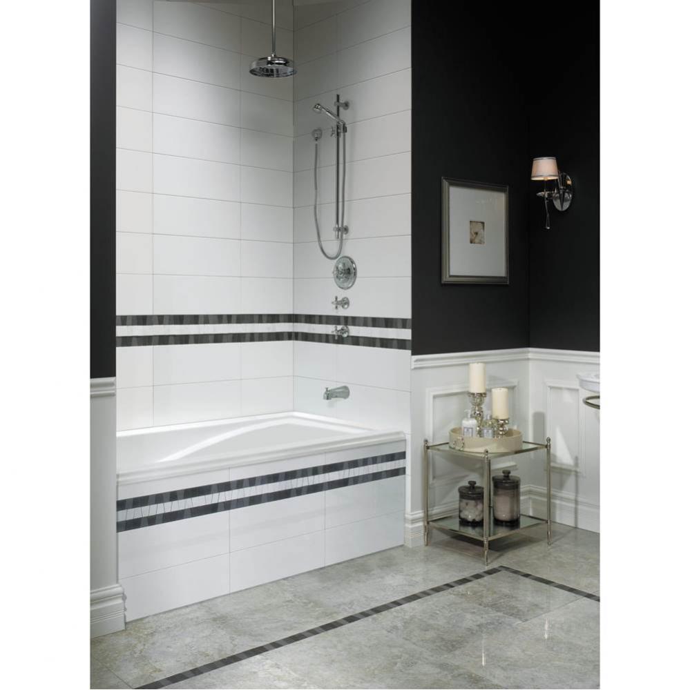 Delight 6636 Acrylic Drop-In End Drain Bathtub in White