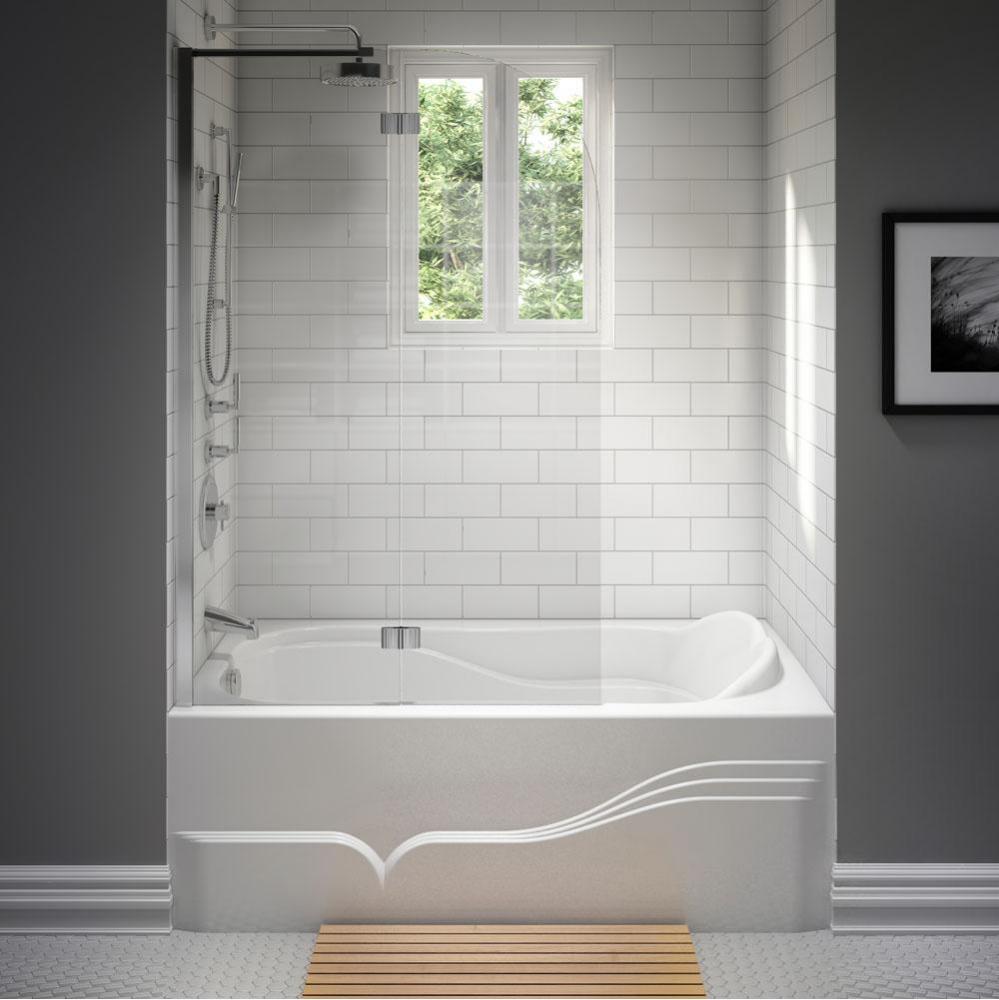 DAPHNE bathtub 32x60 with Tiling Flange and Skirt, Left drain, Whirlpool/Mass-Air/Activ-Air, Ice g