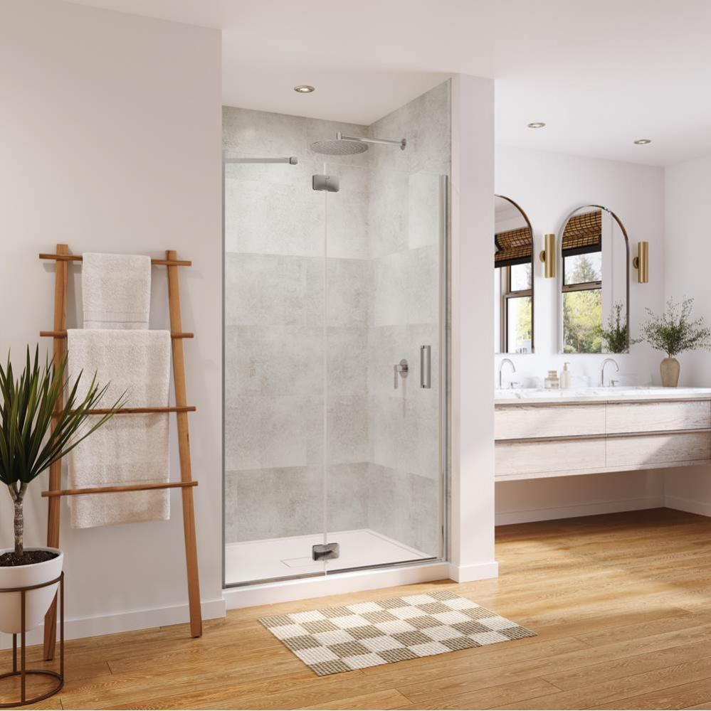 Azelia 42 x 74 in. 6mm Pivot Shower Door for Alcove Installation with Clear glass in Chrome